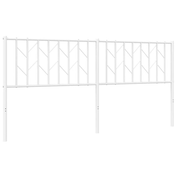 vidaXL T&ecirc;te de lit de remplacement m&eacute;tal blanc 180 cm