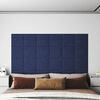 vidaXL Panneaux muraux 12 pcs Bleu 30x30 cm Tissu 1,08 m²
