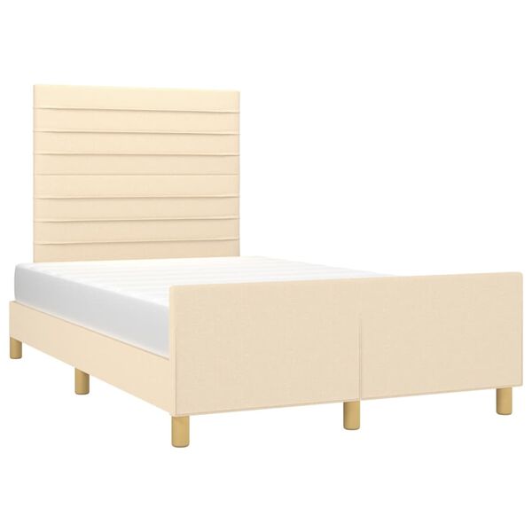 vidaXL Cadre de lit sans matelas cr&egrave;me 120x190 cm tissu