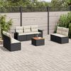 vidaXL Salon de jardin 8 pcs avec coussins noir r&eacute;sine tress&eacute;e