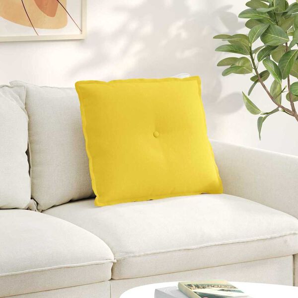 vidaXL Coussin de Dos Jaune clair 60 x 19 x 50 cm tissu