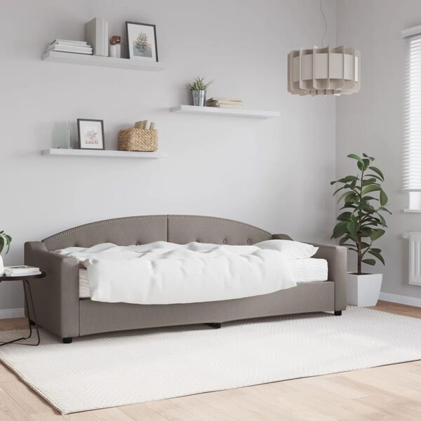 vidaXL Lit de jour avec matelas taupe 80x200 cm tissu