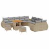 vidaXL Ensemble de canap&eacute; de jardin 13 pc Beige polyrotin