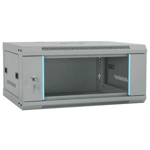 vidaXL Armoire r&eacute;seau avec stockage Gris 60 x 45 x 28 cm Acier