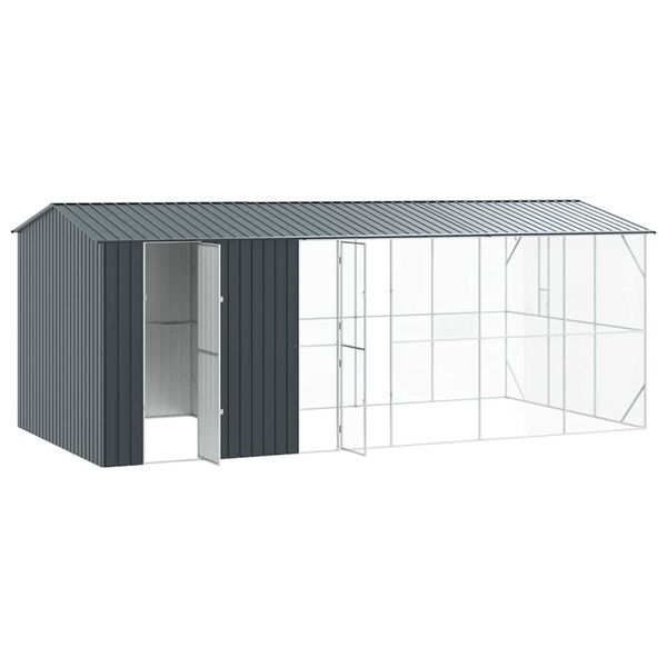 vidaXL Cage pour oiseaux Anthracite 645 x 310 x 247 cm Acier galvanis&eacute;