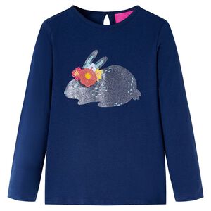 T-shirt enfants manches longues bleu marine 104