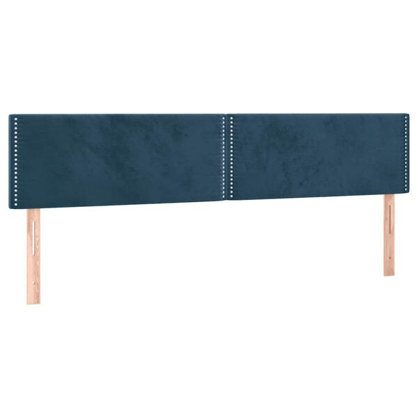 vidaXL T&ecirc;tes de lit Bleu fonc&eacute; 200 x 5 x 78/88 cm Velours