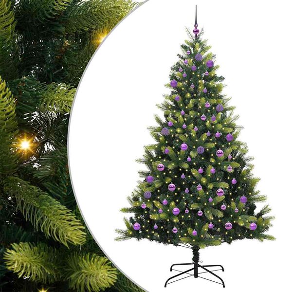 vidaXL Arbre de No&euml;l artificiel en silicone flexible 300 LEDs 240 cm