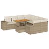 vidaXL Salon de jardin avec coussins 9 pcs beige r&eacute;sine tress&eacute;e