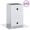 vidaXL Bases de poteau carrées 12 pcs argent 91x91 mm acier galvanisé