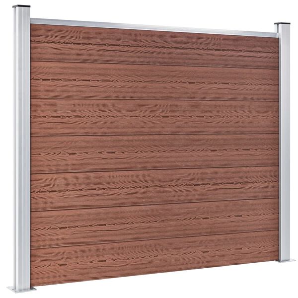 vidaXL Ensemble de panneau de clôture WPC 699x146 cm Marron