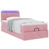 vidaXL Cadre de lit ottoman avec matelas rose 100x200 cm velours