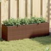 vidaXL Jardini&egrave;res avec 3 pots 2 pcs marron 105x30x32cm r&eacute;sine tress&eacute;e