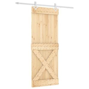 vidaXL Porte coulissante 80 x 210 cm Bois de pin massif (non trait&eacute;)