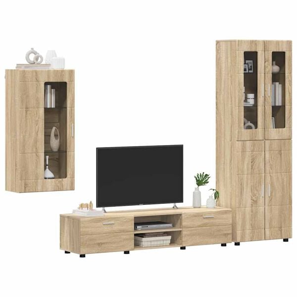 vidaXL Ensemble meuble TV FLORIN Ch&ecirc;ne Sonoma Bois d'ing&eacute;nierie