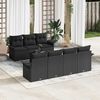 vidaXL Ensemble de canap&eacute; de jardin avec coussin 8 pcs Noir polyrotin