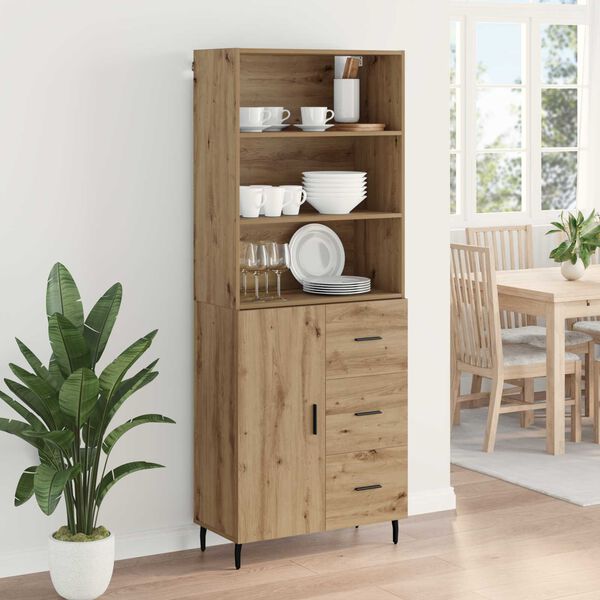 vidaXL Haut Armoire avec tiroir Ch&ecirc;ne artisanal 69,5 x 34 x 180 cm