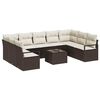 vidaXL Ensemble de canap&eacute; de jardin 10 pc Marron et Cr&egrave;me polyrotin