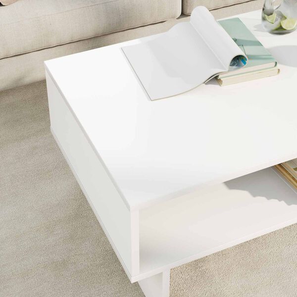vidaXL Table basse Blanc 80 x 46 x 35 cm Bois d'ing&eacute;nierie