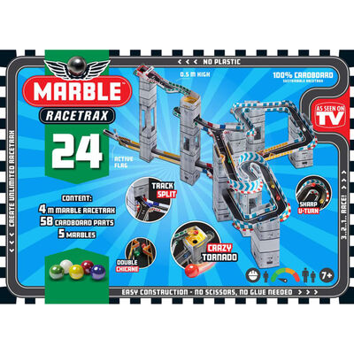 Marble Racetrax Ensemble de circuit à billes 24 feuilles 4 m