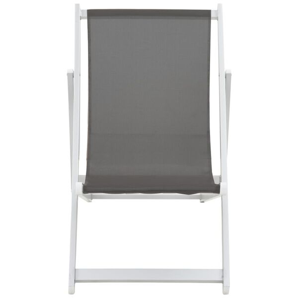 vidaXL Chaises de plage pliables lot de 2 Aluminium et textil&egrave;ne Gris