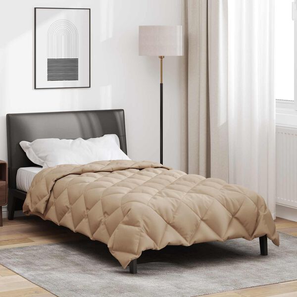 vidaXL Duvet d'hiver Taupe 155 x 220 cm Microfibre