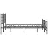 vidaXL Cadre de lit métal sans matelas avec pied de lit noir 150x200cm