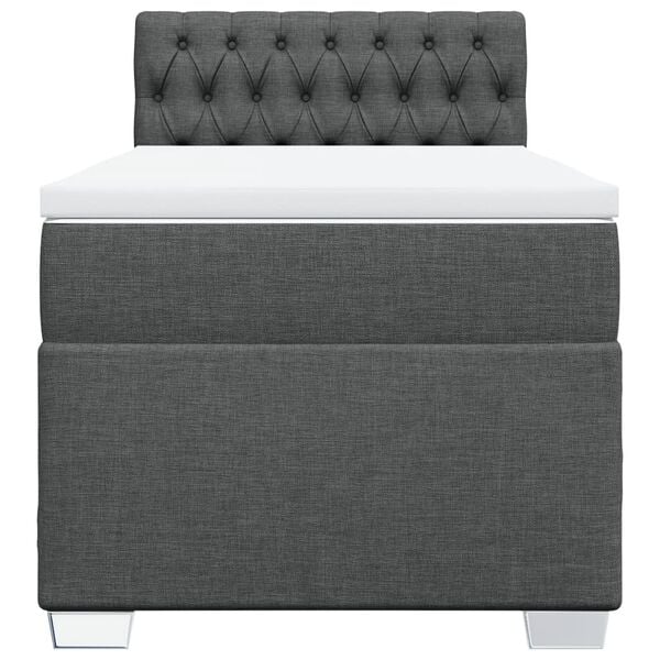 vidaXL Sommier &agrave; lattes de lit avec matelas Gris fonc&eacute; 80x200 cm Tissu
