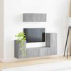vidaXL Ensemble meuble TV 4 pcs Gris Sonoma Bois d'ing&eacute;nierie