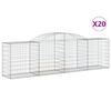 vidaXL Paniers à gabions arqués 20 pcs 300x50x80/100 cm fer galvanisé