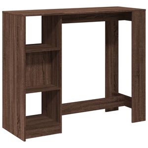 vidaXL Table de bar avec &eacute;tag&egrave;re ch&ecirc;ne marron bois d'ing&eacute;nierie