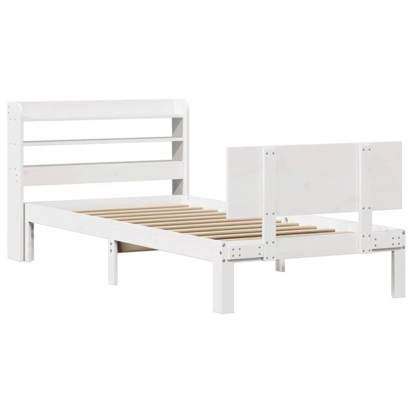 vidaXL Cadre de lit avec t&ecirc;te de lit sans matelas blanc 75x190 cm