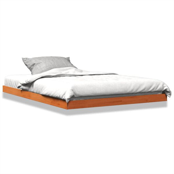 vidaXL Cadre de lit sans matelas cire marron 140x190cm bois pin massif