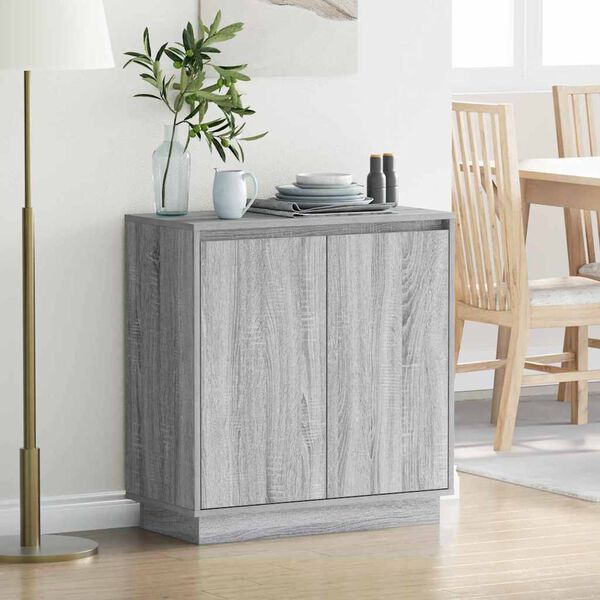 vidaXL Buffet LED Gris Sonoma 71 x 34,5 x 75 cm Bois d'ing&eacute;nierie
