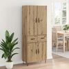 vidaXL Haut Armoire 2 pcs Ch&ecirc;ne artisanal Bois d'ing&eacute;nierie et verre