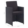 vidaXL Ensemble &agrave; manger d'ext&eacute;rieur 17 pcs avec coussins Rotin Noir