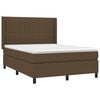 vidaXL Sommier &agrave; lattes de lit avec matelas Marron fonc&eacute; 140x190 cm