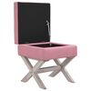 vidaXL Tabouret de rangement Rose 45x45x49 cm Velours