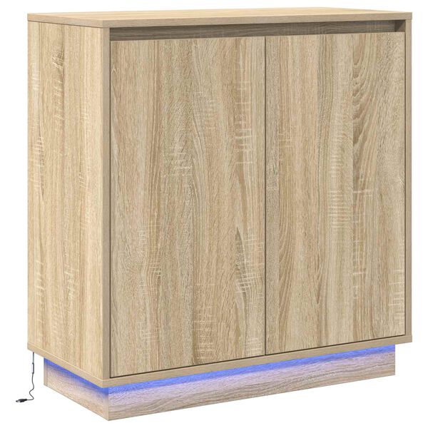 vidaXL Buffet LED Ch&ecirc;ne Sonoma 71 x 34,5 x 75 cm Bois d'ing&eacute;nierie