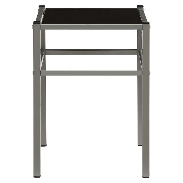 vidaXL Tables de chevet 2 pcs Gris et noir M&eacute;tal et verre