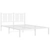 vidaXL Cadre de lit m&eacute;tal sans matelas et t&ecirc;te de lit blanc 120x190 cm