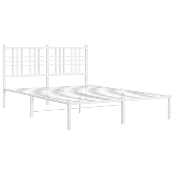 vidaXL Cadre de lit m&eacute;tal sans matelas et t&ecirc;te de lit blanc 120x190 cm