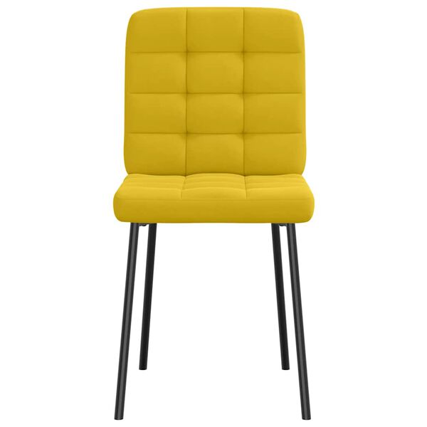 vidaXL Chaises &agrave; manger lot de 4 jaune velours