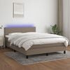 vidaXL Sommier &agrave; lattes de lit avec matelas LED Taupe 140x190 cm Tissu
