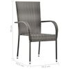 vidaXL Ensemble &agrave; manger de jardin 5 pcs r&eacute;sine tress&eacute;e gris
