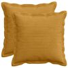 vidaXL Housse de coussin 2 pc HOUTEN Jaune 50 x 50 cm velours c&ocirc;tel&eacute;