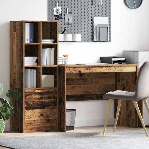 vidaXL Bureau avec tiroir 2 pcs Bois ancien