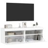 vidaXL Meubles TV muraux avec lumi&egrave;res LED 2 pcs blanc 60x30x40 cm