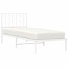 vidaXL Cadre de lit métal sans matelas avec tête de lit blanc 80x200cm