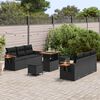 vidaXL Ensemble de canap&eacute; de jardin avec coussin 11 pcs Noir polyrotin